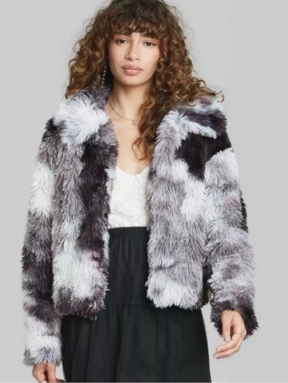 Wild Fable Shaggy Faux Fur Cropped Jacket